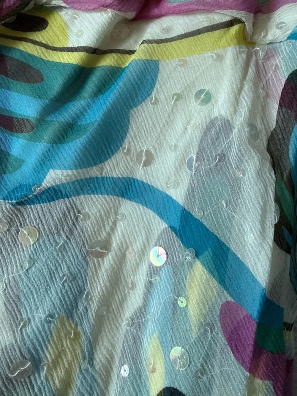 BCBGMaxAzria Butterfly White Maxi Dress with Teal, Blue & Pink Floral Print - Picture 4 of 8